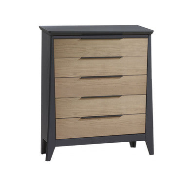 Natart Flexx 5 Drawer Dresser in Graphite/Natural- Bambi Baby