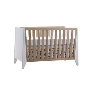 White Natural Natart Flexx Classic Convertible Crib - Three Quarter View | Bambi Baby