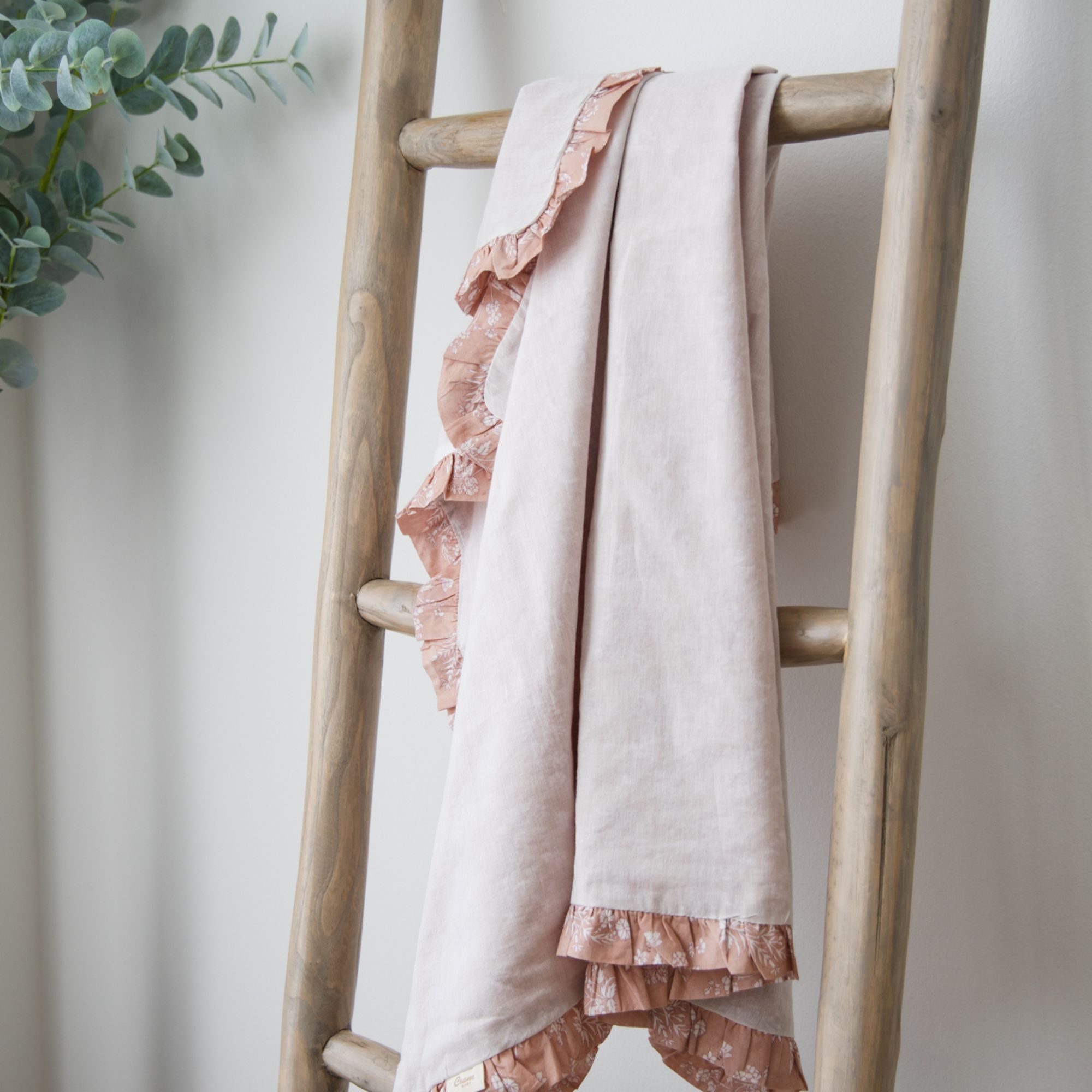 Crane Baby Violet Floral Muslin Baby Blanket with Ruffle Trim- Bambi Baby