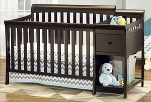Espresso Wood Sorelle Florence 4-in-1 Convertible Crib & Changer - Front View | Bambi Baby