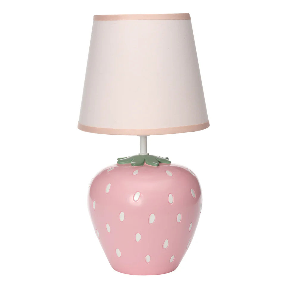 Bedtime Originals Flower Power Hand-Painted Custom Strawberry Lamp with Shade- Bambi Baby
