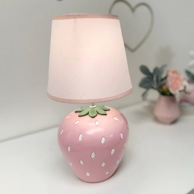 Bedtime Originals Flower Power Hand-Painted Custom Strawberry Lamp with Shade- Bambi Baby