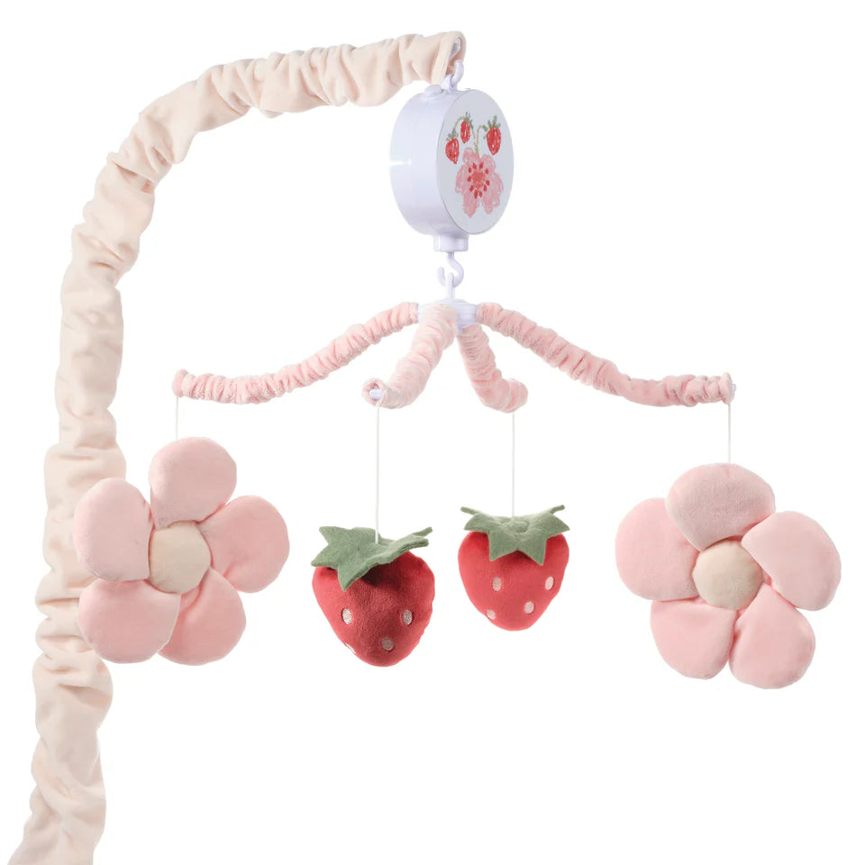 Bedtime Originals Flower Power Strawberry Musical Baby Crib Mobile Soother Toy- Bambi Baby