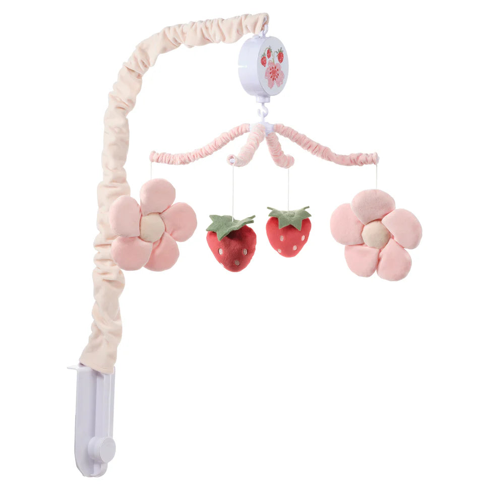 Bedtime Originals Flower Power Strawberry Musical Baby Crib Mobile Soother Toy- Bambi Baby