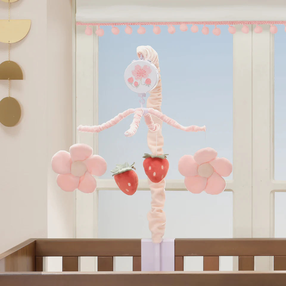 Bedtime Originals Flower Power Strawberry Musical Baby Crib Mobile Soother Toy- Bambi Baby