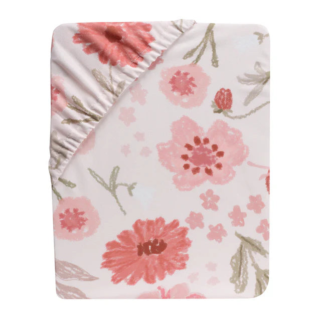 Bedtime Originals Flower Power Floral/Strawberry Baby Fitted Crib/Toddler Sheet- Bambi Baby