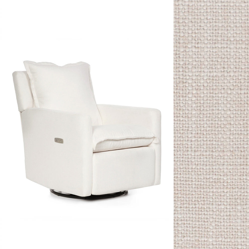 Oilo Flynn Recliner w/ Power in HP Breeze Ivory- Bambi Baby