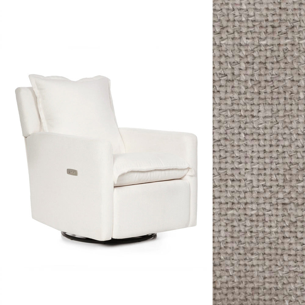Oilo Flynn Recliner w/ Power in HP Basket Pebble- Bambi Baby