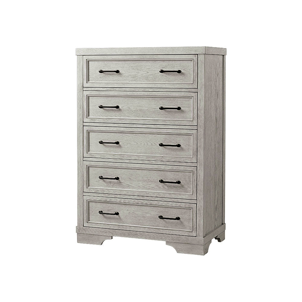 Westwood Foundry 2 Piece Nursery Set - Crib and 5 Drawer Chest in White Dove- Bambi Baby