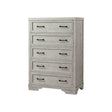 Cômoda Westwood Foundry com 5 gavetas em branco Dove - Bambi Baby