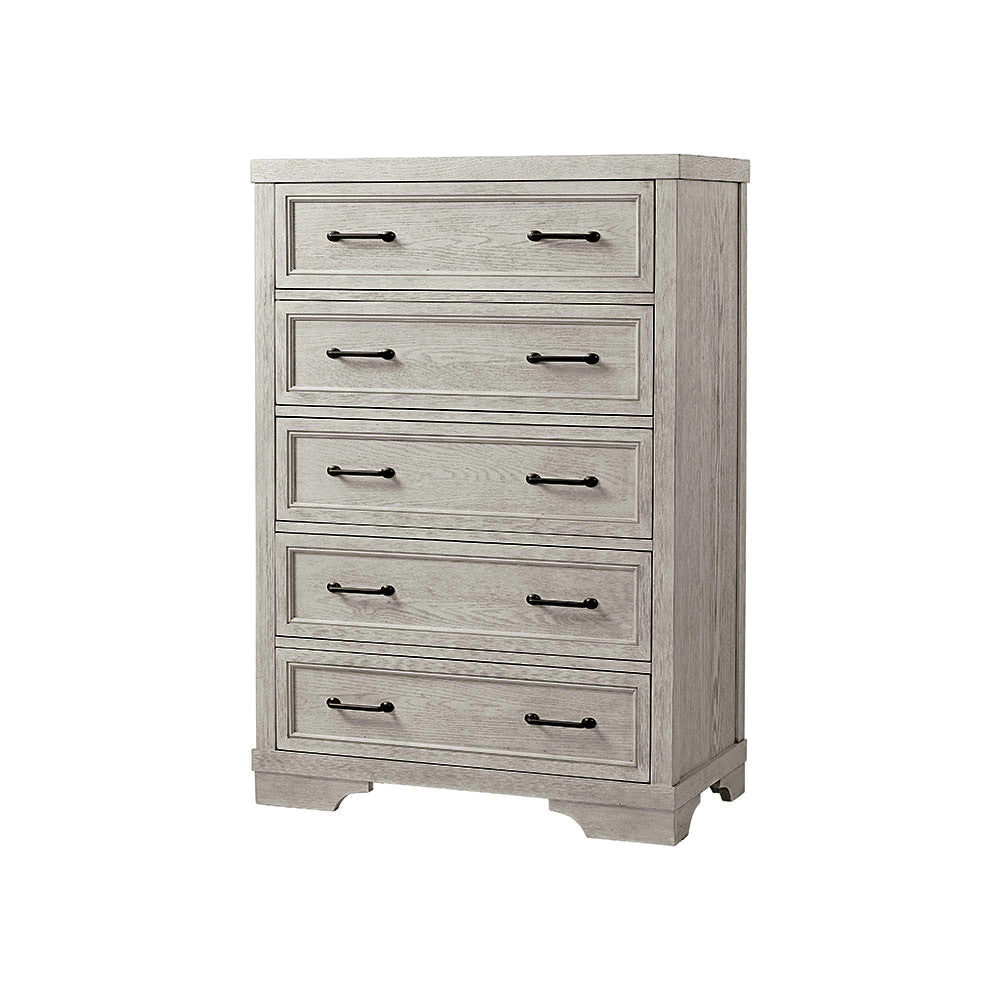 Westwood Foundry 2 Piece Nursery Set - Arched Crib and 5 Drawer Chest in White Dove- Bambi Baby
