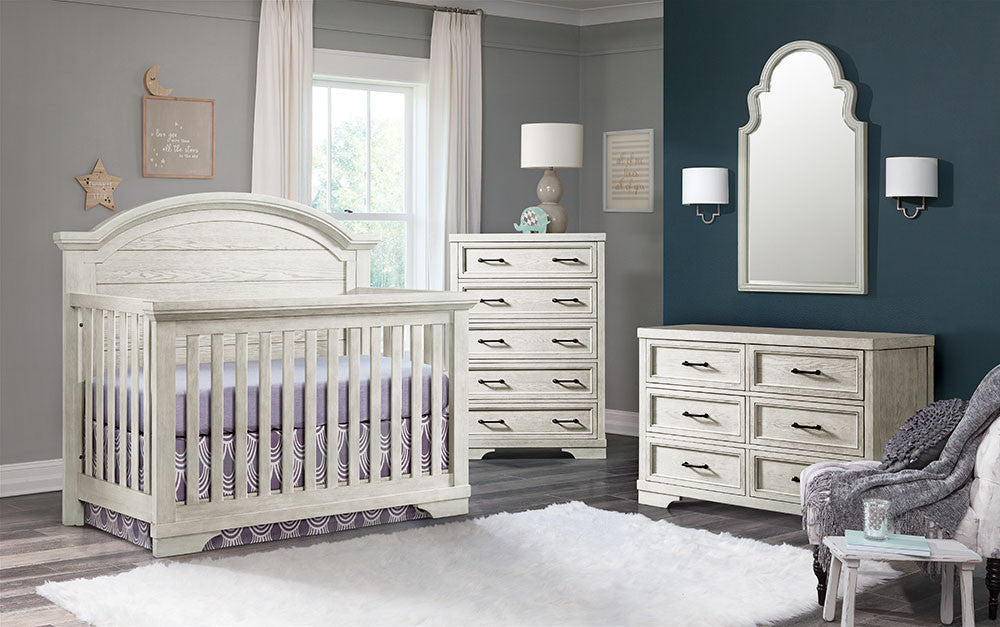 Westwood Foundry 3 Piece Arched Crib Nursery Set in White Dove- Bambi Baby