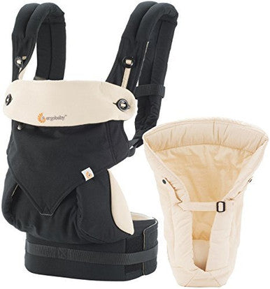 Ergobaby Original Collection Four Position 360 Carrier Bundle of Joy in Black/Camel -1- Bambi Baby