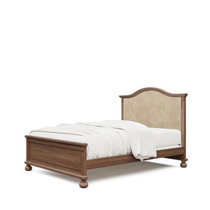 Harvest Hardwood Romina Dakota Full-size Bed with Upholstered Headboard - 3/4 Angle | Bambi Baby
