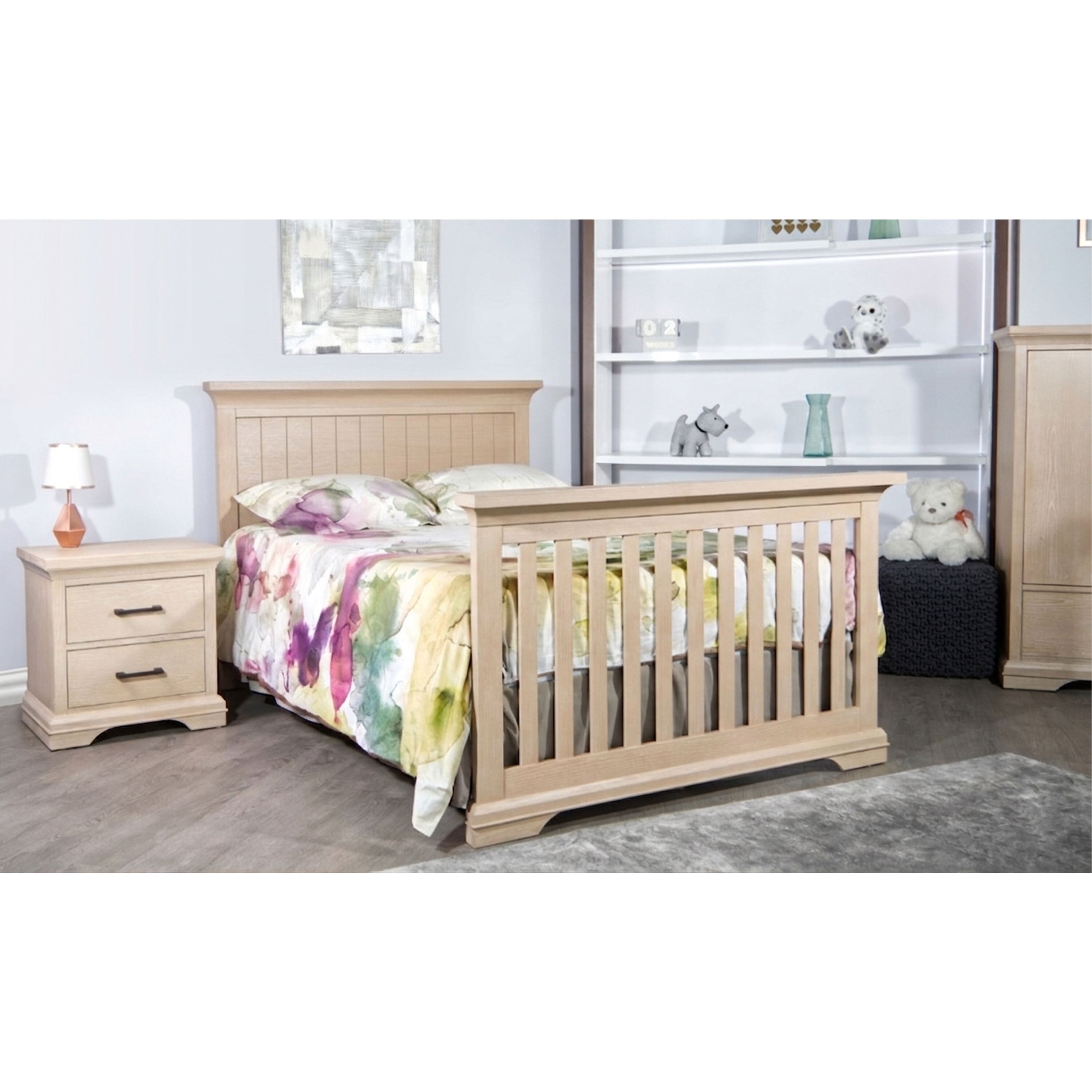 Pali Genova Convertible Crib With Wood Panel Vertical Lines- Bambi Baby