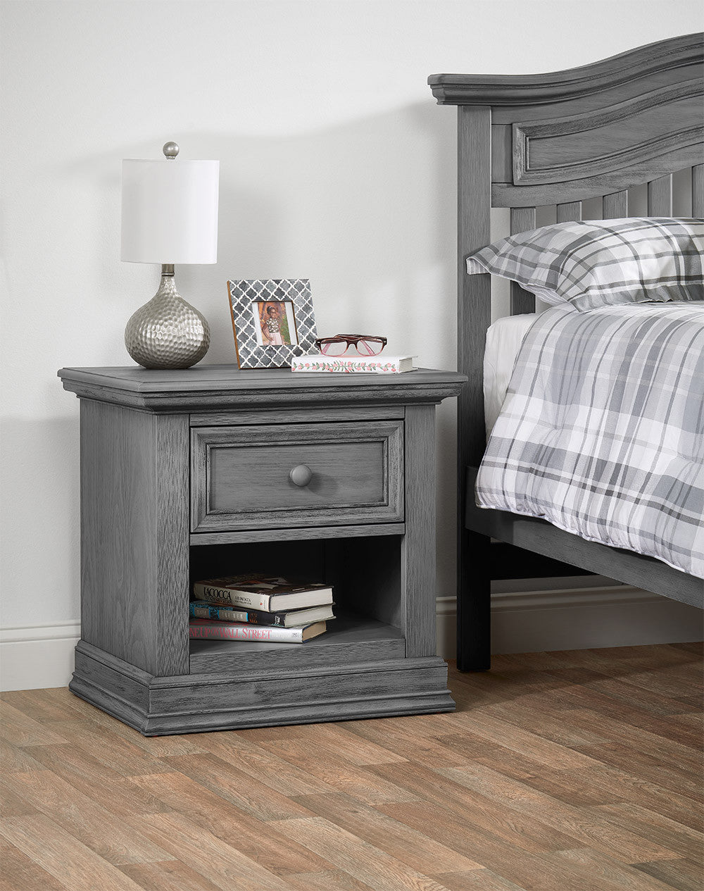 Oxford Glenbrook Collection Nightstand in Graphite Gray- Bambi Baby