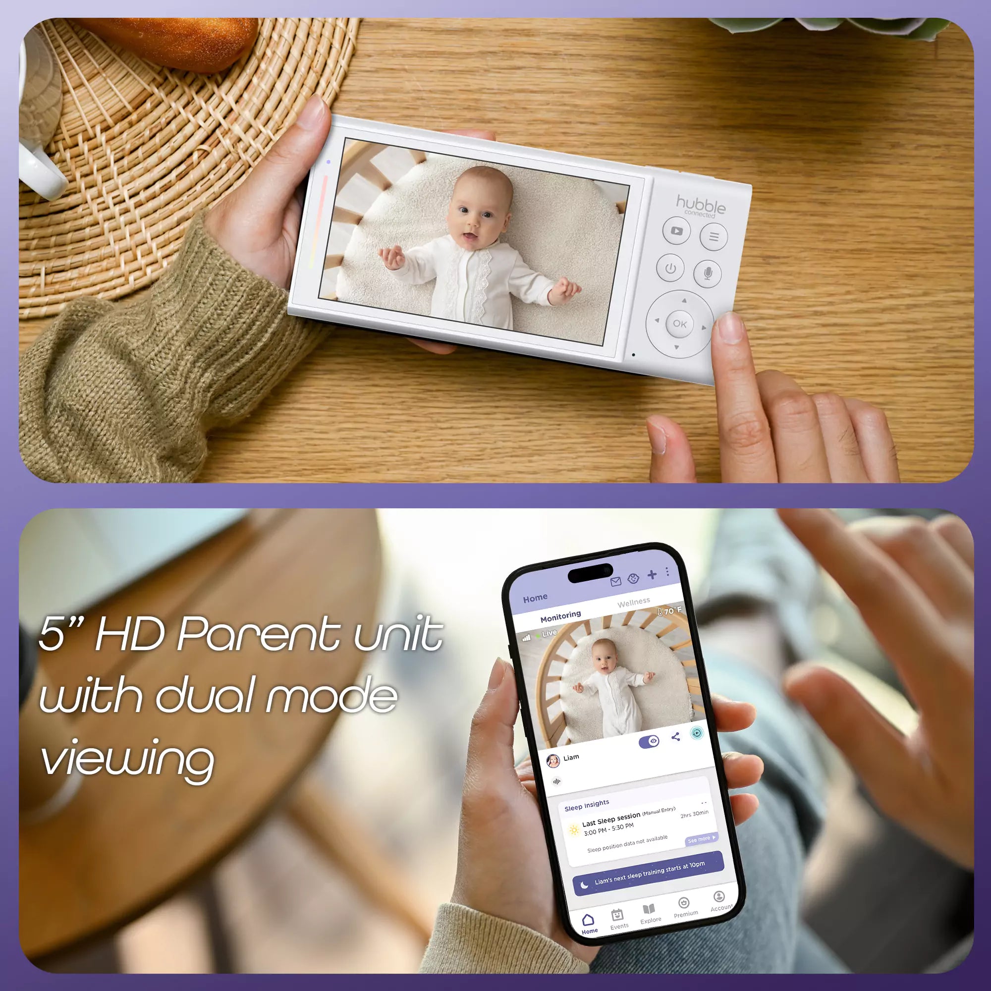 Hubble Connected GoBaby AI Portable Pro- Bambi Baby