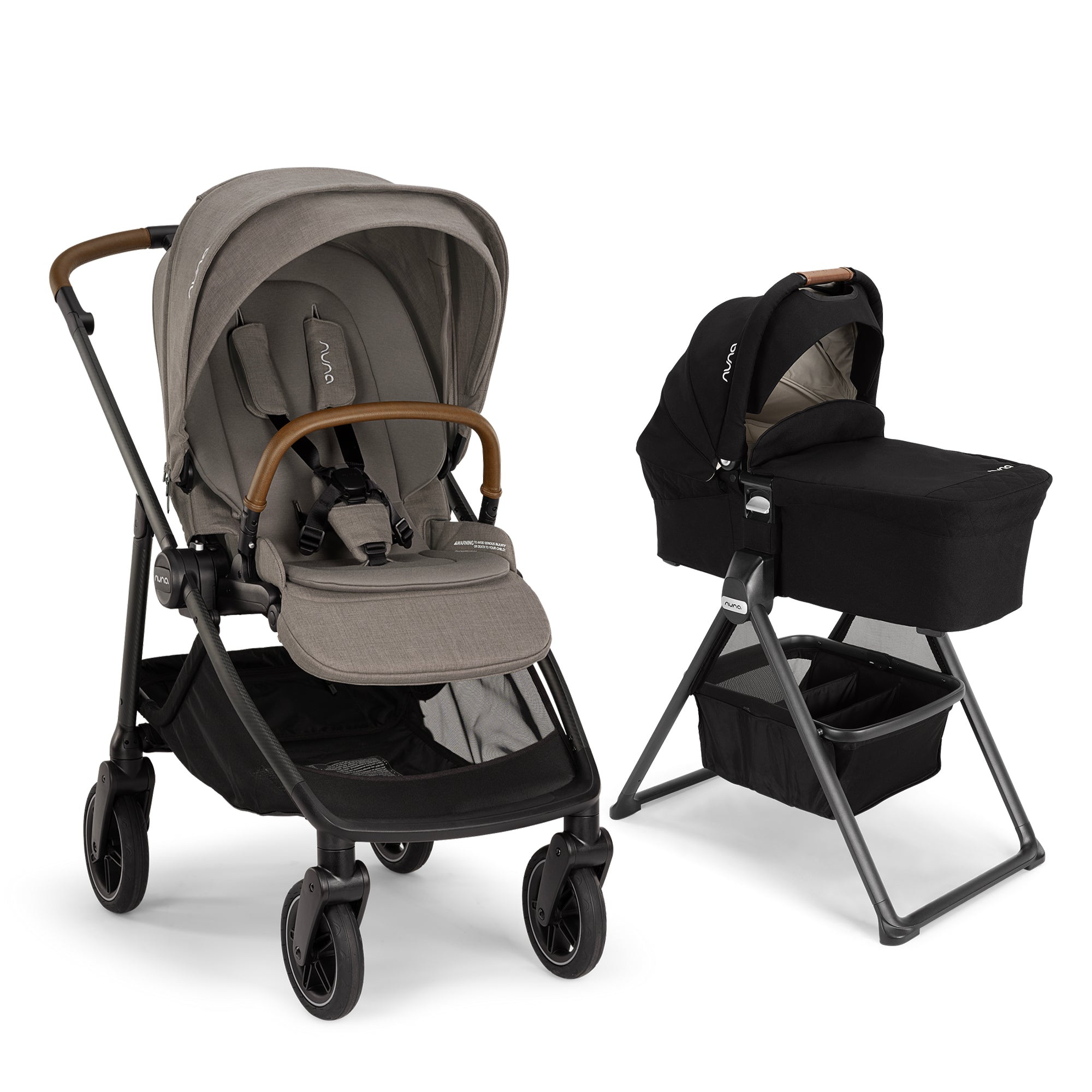 Nuna SWIV Stroller + SWIV Bassinet + Stand Bundle- Bambi Baby