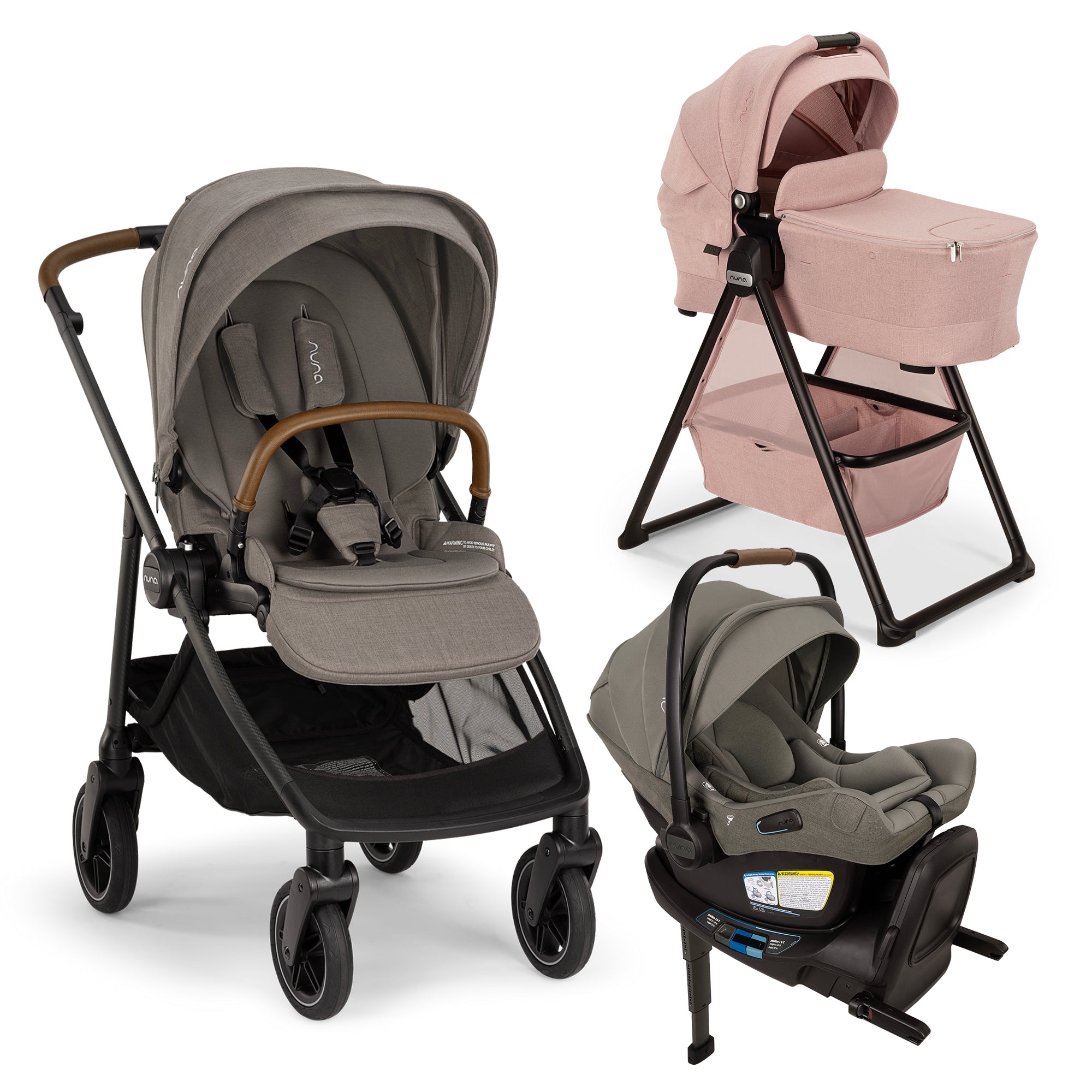 Silver Cross Reef 2 Stroller + Folding Bassinet + Nuna PIPA Aire RX Travel System