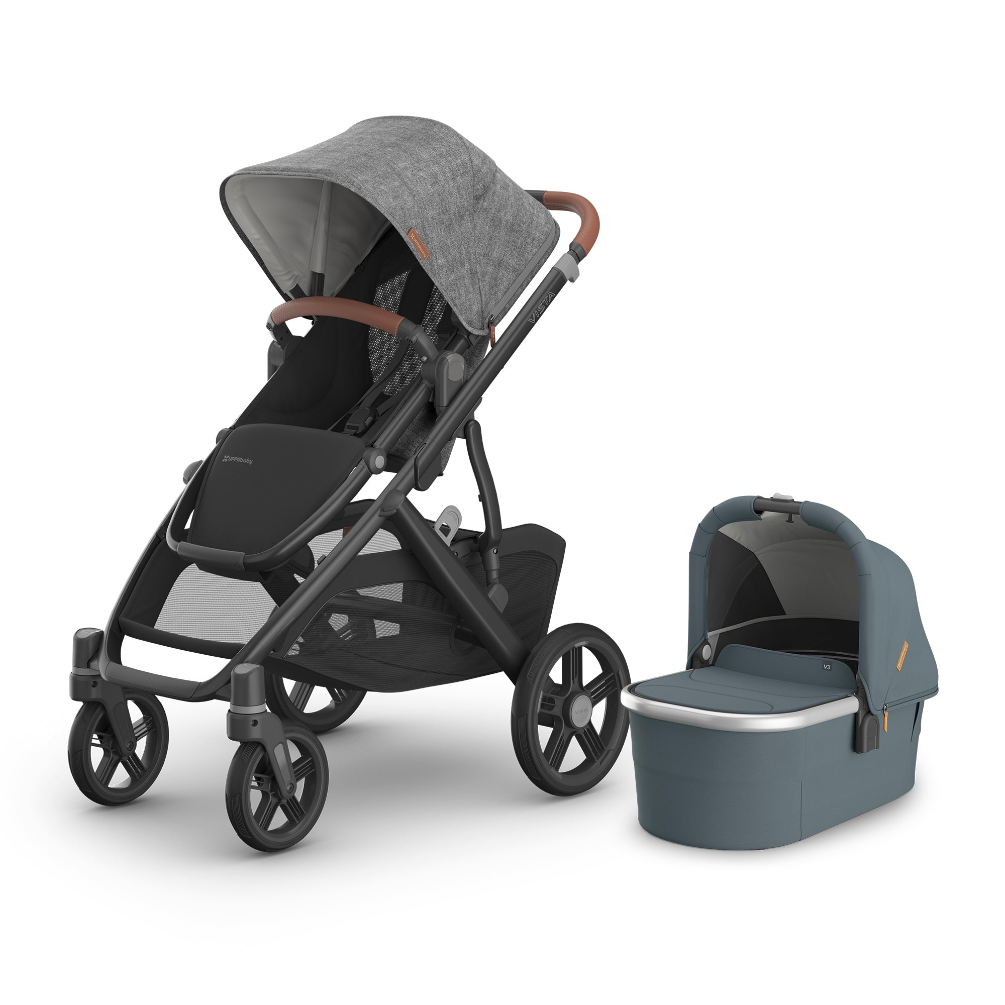 UPPAbaby Vista V3 From Birth Single Bundle (Stroller + Bassinet)- Bambi Baby