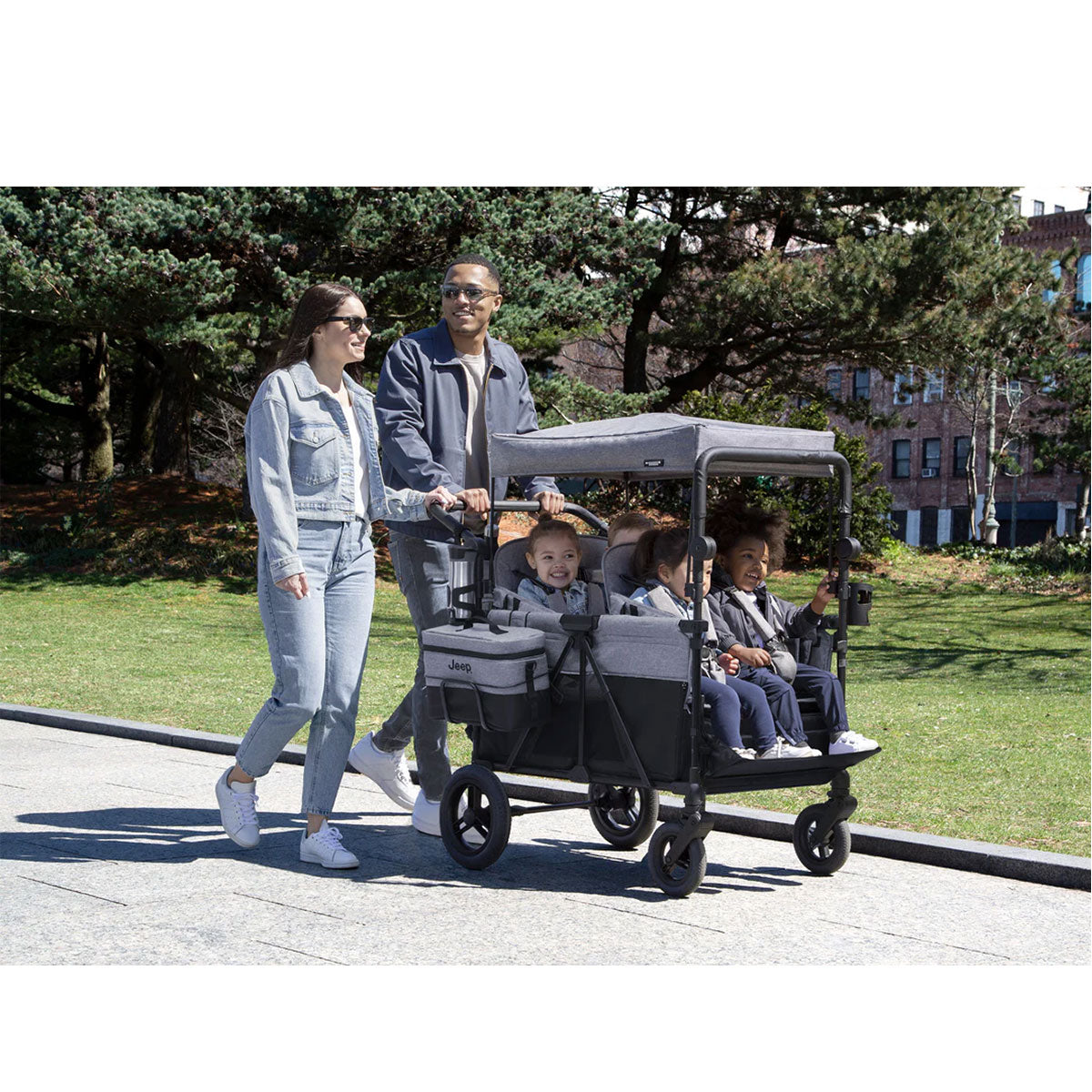 jeep wagon stroller 4 seater Jeep Wrangler Deluxe 4-Seater Stroller Wagon by Delta Children