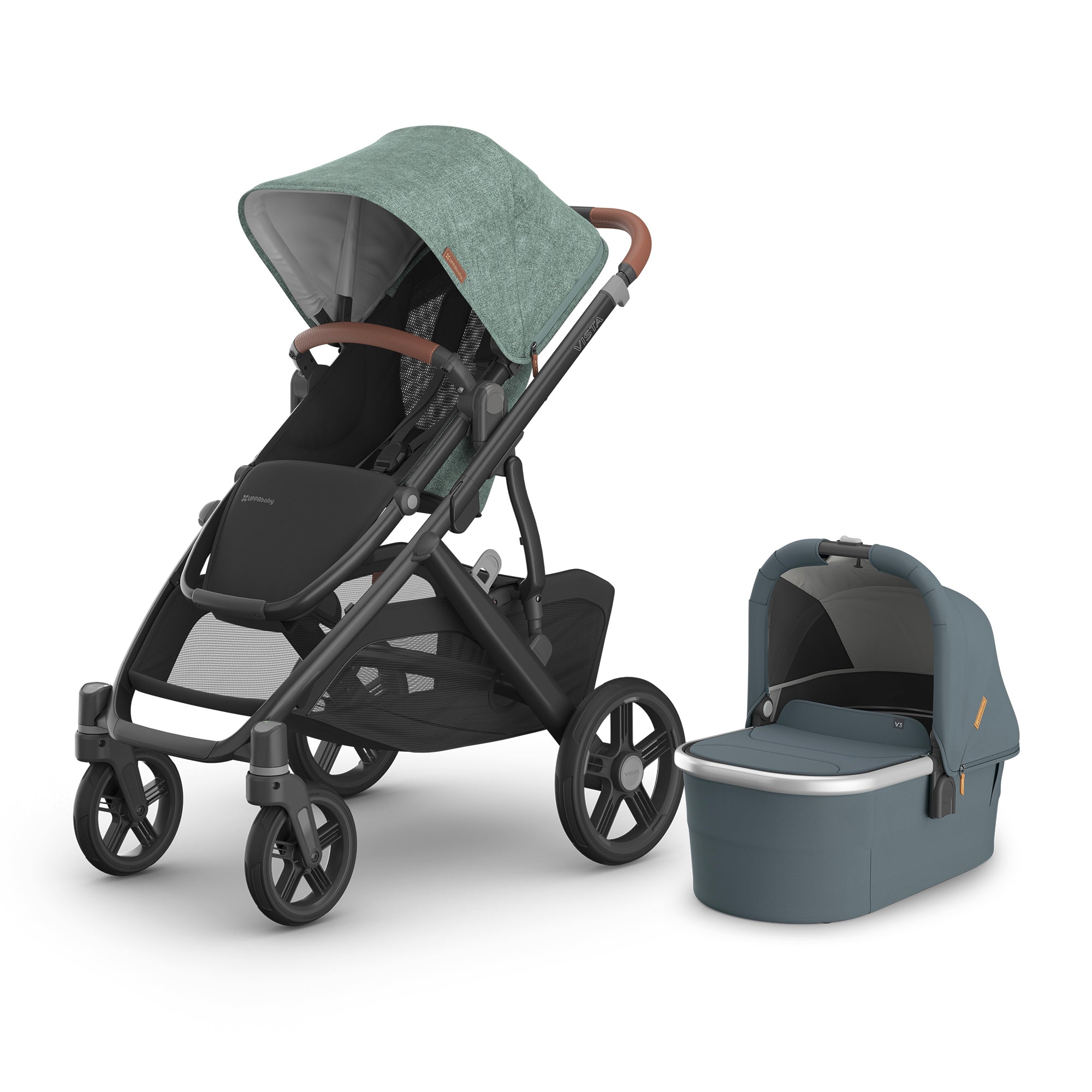 UPPAbaby Vista V3 From Birth Single Bundle (Stroller + Bassinet)- Bambi Baby