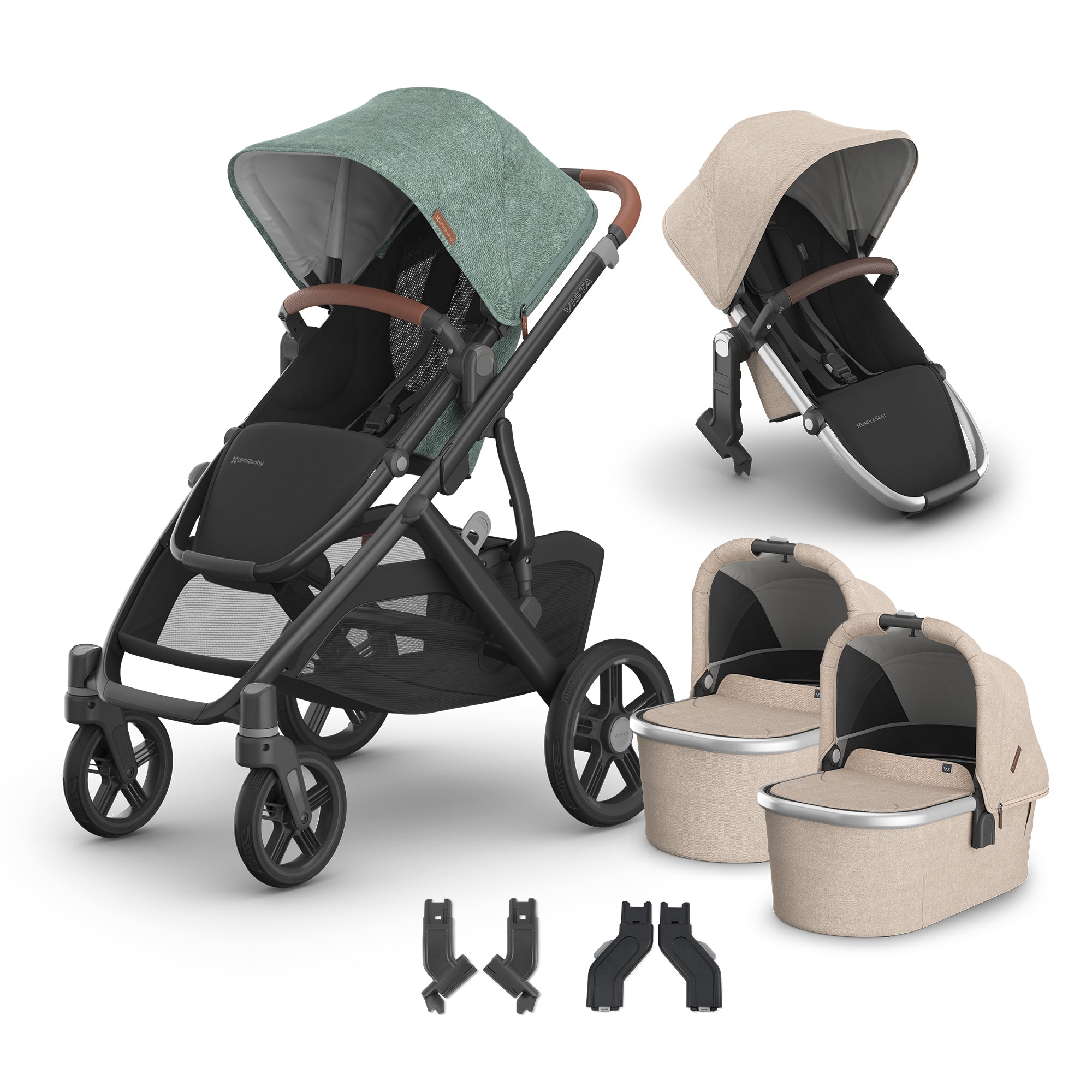 UPPAbaby Vista V3 + Bassinets Twin Bundle- Bambi Baby