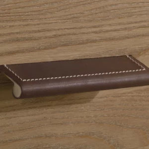 Natart Toscano Drawer Handles in Dark Brown Leather- Bambi Baby