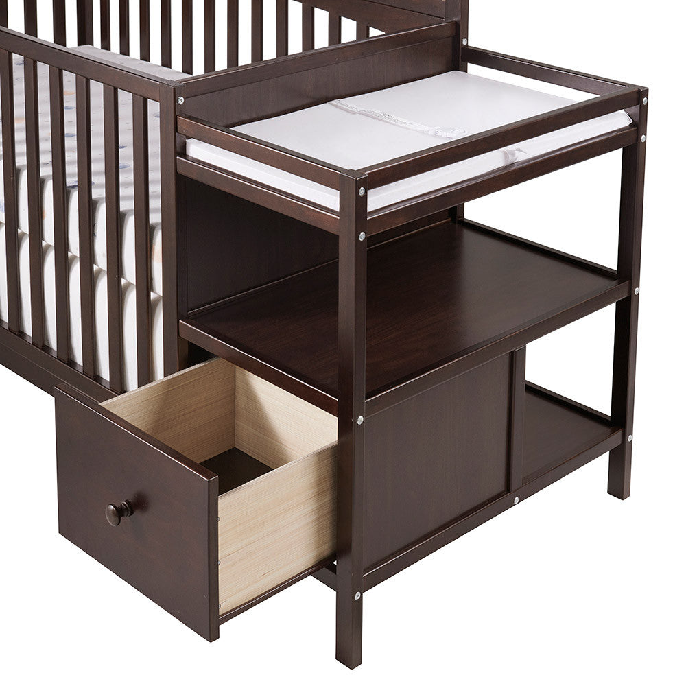 Oxford Baby Harper 4 In 1 Crib And Changer Espresso- Bambi Baby