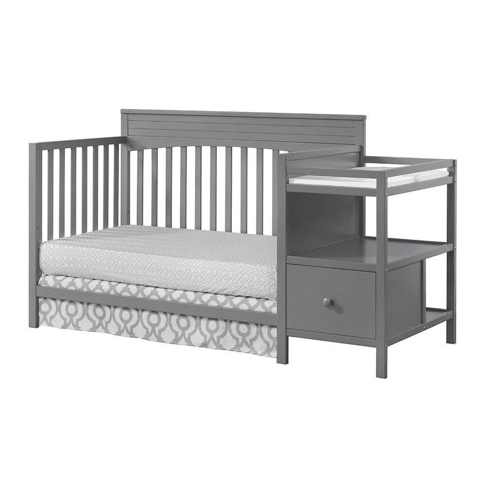 Cuna y cambiador Oxford Baby Harper 4 en 1, color gris paloma- Bambi Baby