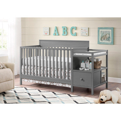Oxford Harper In Crib And Changer Dove Gray – Bambi Baby