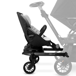Black Orbit Baby Helix+ Stroller Seat with Black Frame - Side View | Bambi Baby