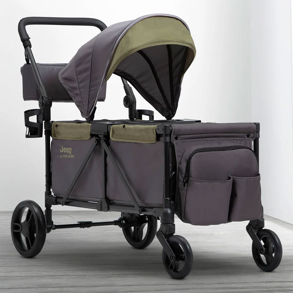 Jeep Sport All-Terrain Stroller Wagon by Delta Children (Grey/Olive Green)
