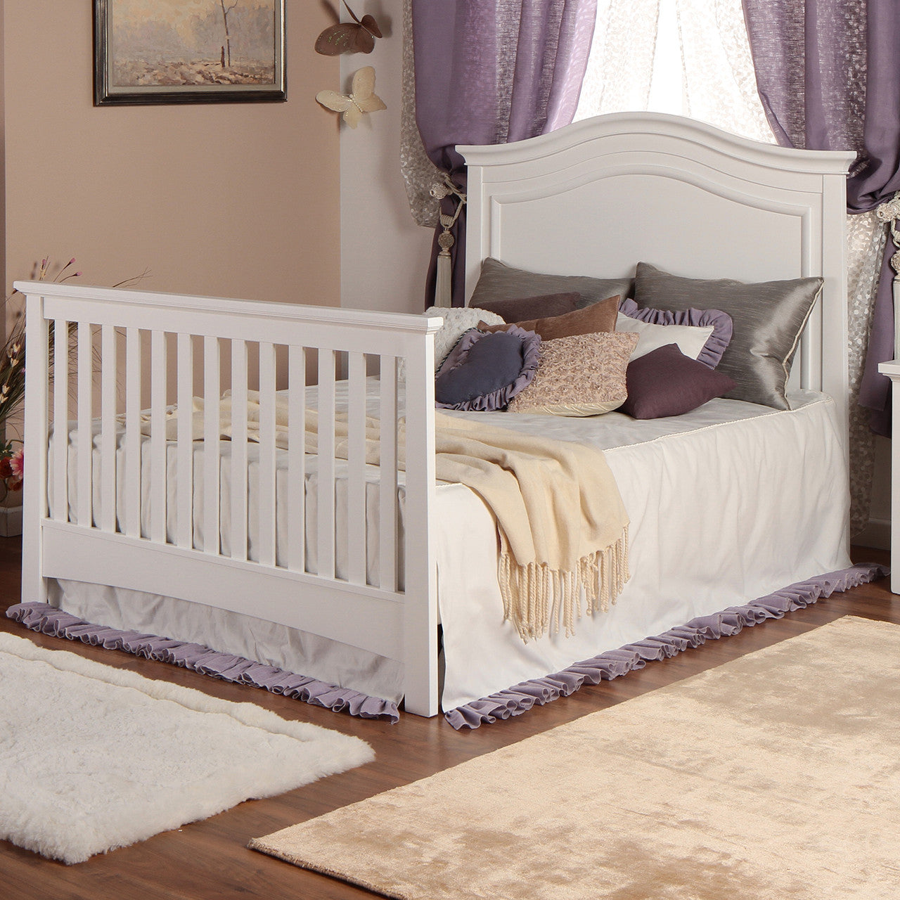 Silva Serena Convertible Crib in White- Bambi Baby