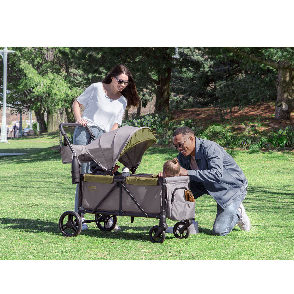 all terrain toddler stroller Jeep Sport All-Terrain Stroller Wagon by Delta Children (Grey/Olive Green)