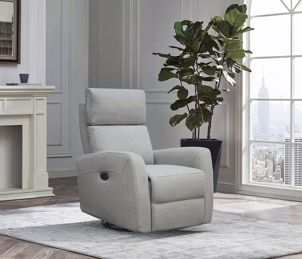 Westwood Jordan Glider - Triple Power - Lumbar - Headrest- Recline with USB in Fog- Bambi Baby
