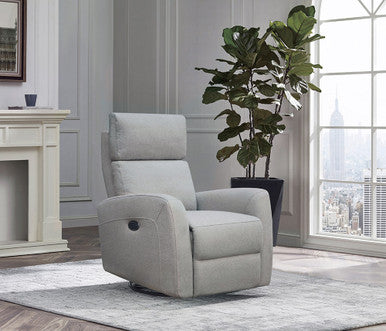 Westwood Jordan Glider - Triple Power - Lumbar - Headrest- Recline with USB in Fog- Bambi Baby