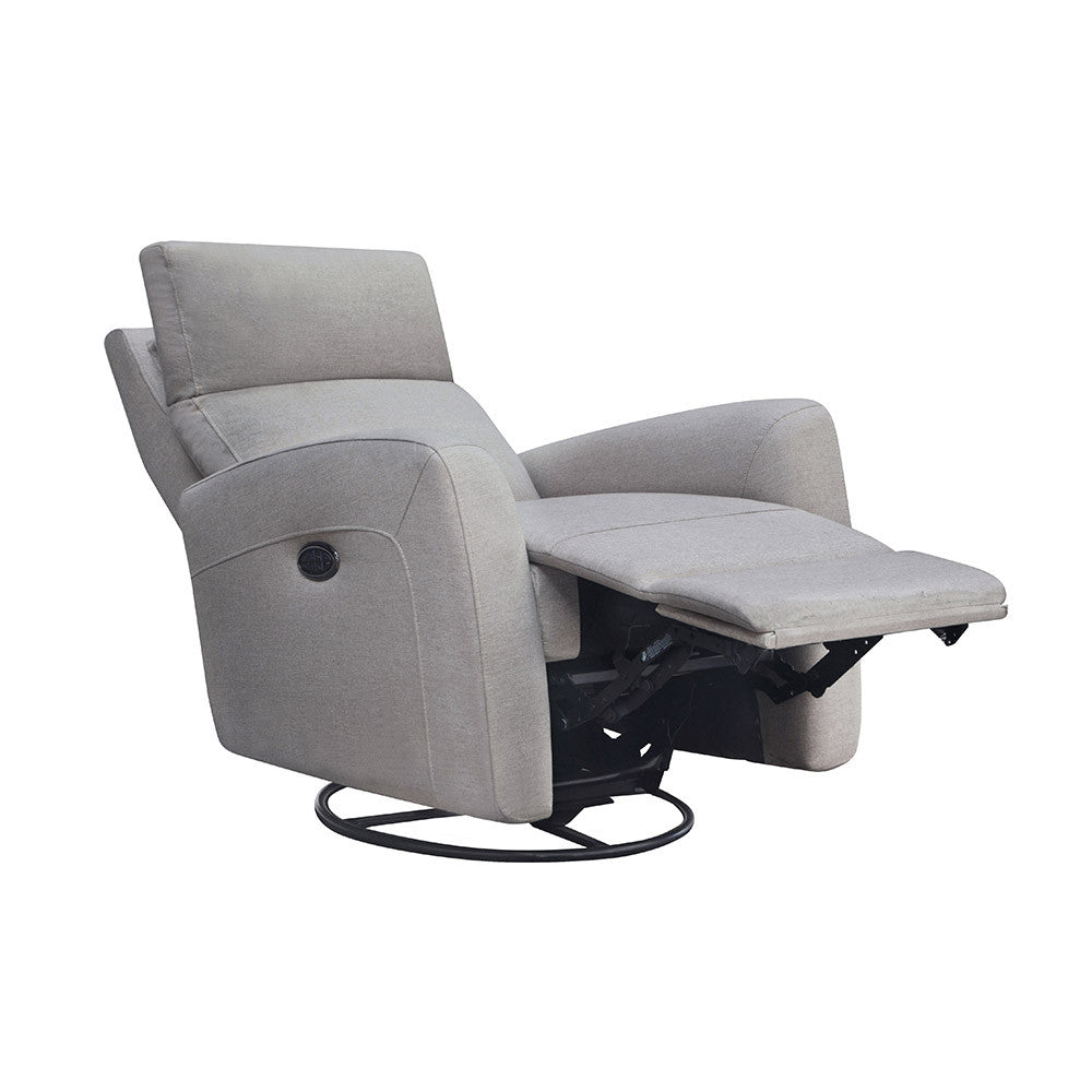 Westwood Jordan Glider - Triple Power - Lumbar - Headrest- Recline with USB in Fog- Bambi Baby