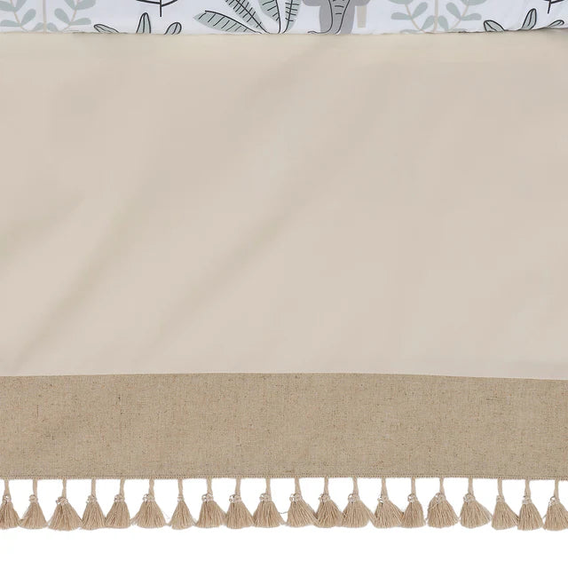 Lambs & Ivy Jungle Adventure Linen/Cotton 3-Piece Nursery Baby Crib Bedding Set- Bambi Baby
