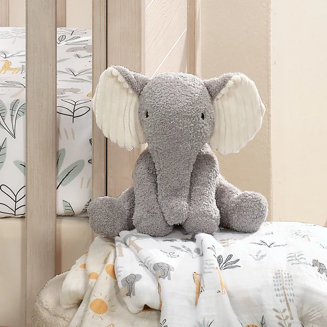Lambs & Ivy Plush Jungle Adventure Plush Elephant Stuffed Animal Toy - Little Peanut- Bambi Baby