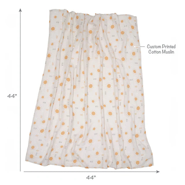 Lambs & Ivy Jungle Adventure 2-Pack Cotton Muslin Newborn Baby Swaddle Blankets- Bambi Baby