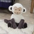 Lambs & Ivy Plush Jungle Party White/Gray Plush Monkey Stuffed Animal Toy - Charlie - Bambi Baby
