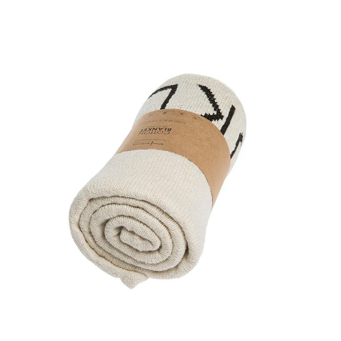 Lorena Canals Knit baby blanket ABC-Natural/Black- Bambi Baby