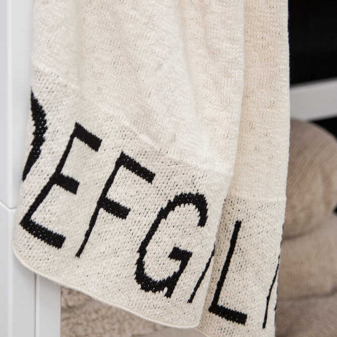 Lorena Canals Knit baby blanket ABC-Natural/Black- Bambi Baby