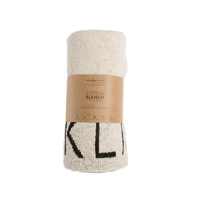 Lorena Canals Knit baby blanket ABC-Natural/Black- Bambi Baby