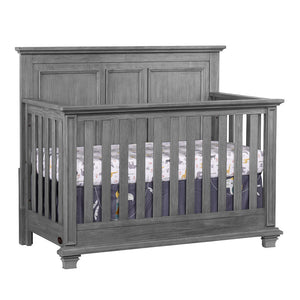 Graphite Gray Oxford Baby Kenilworth 4-in-1 Convertible Crib - Angled View | Bambi Baby