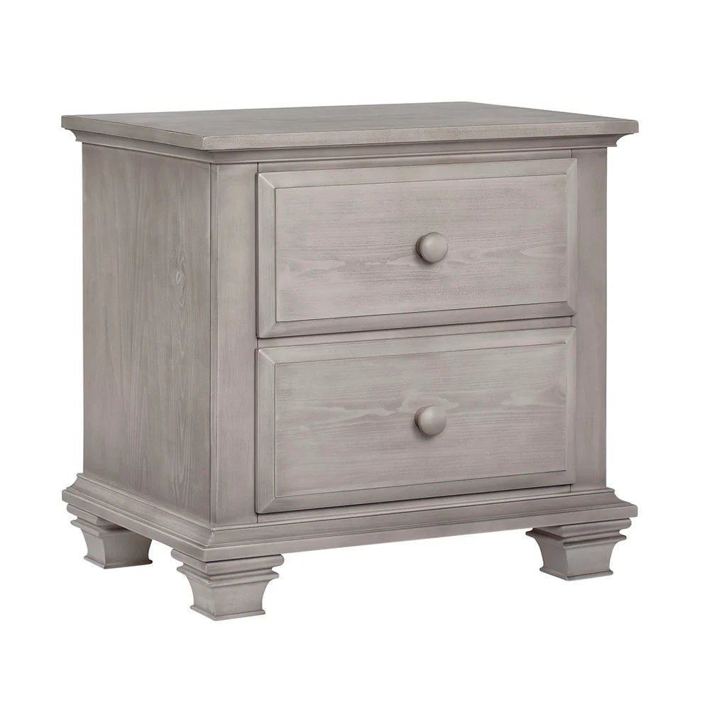 Mesita de noche de dos cajones Oxford Baby Kenilworth Collection en gris grafito- Bambi Baby