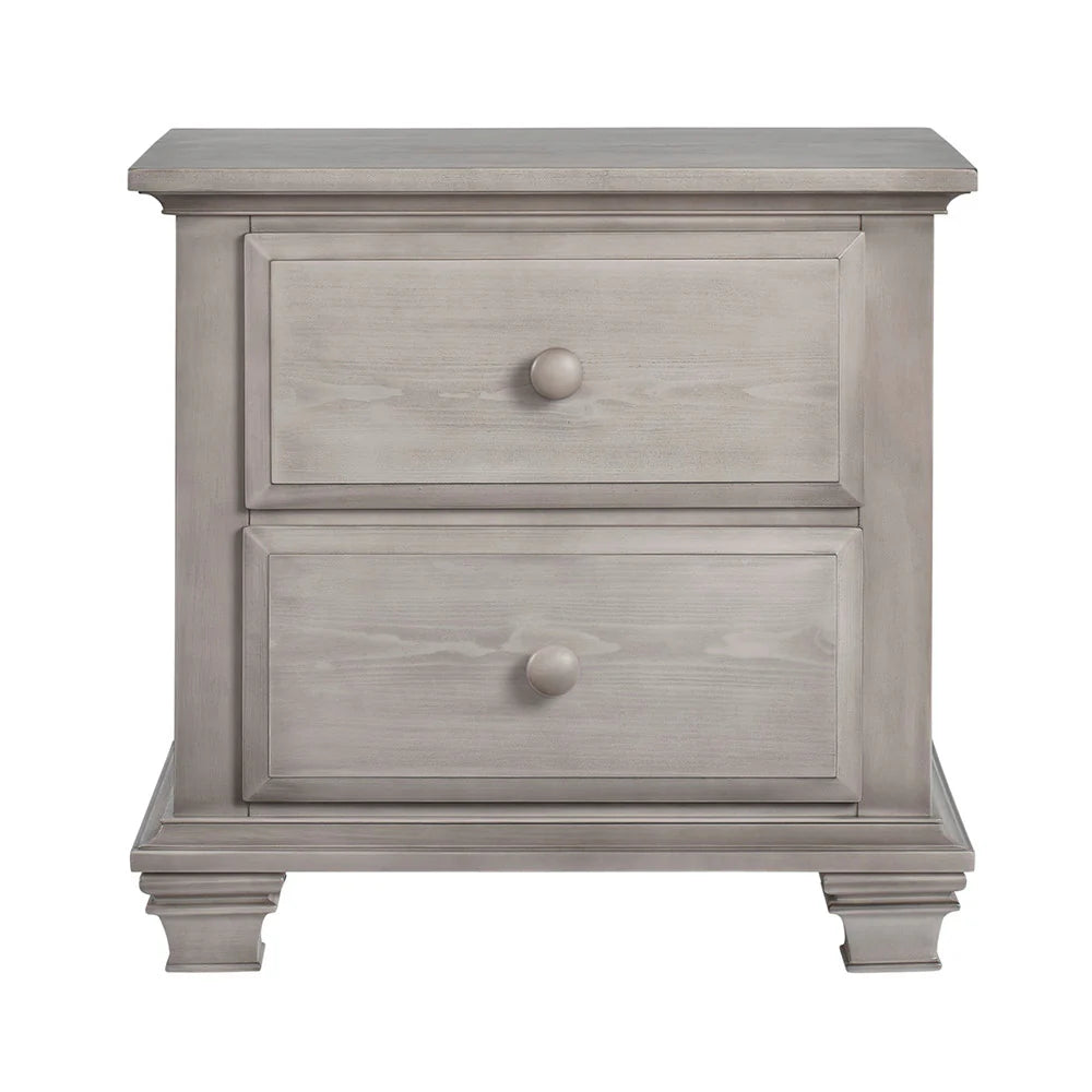Mesita de noche de dos cajones Oxford Baby Kenilworth Collection en gris grafito- Bambi Baby