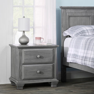 Graphite Gray Oxford Baby Kenilworth 2-Drawer Nightstand - Styled Nursery Setting | Bambi Baby
