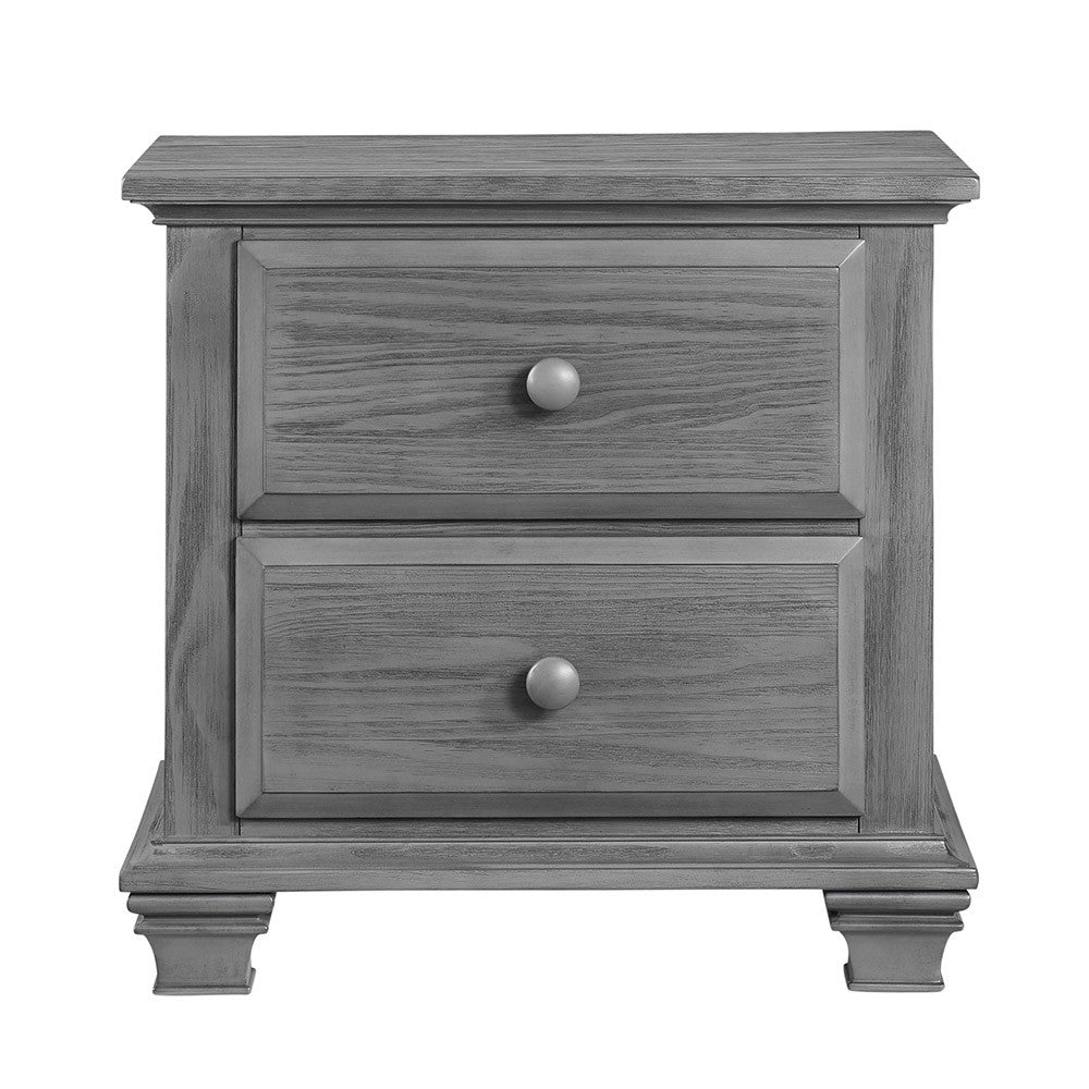 Oxford Baby Kenilworth Collection 2 Drawer Nightstand in Graphite Gray- Bambi Baby